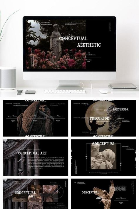 Language Astetic, Vintage Powerpoint Design, Fancy Powerpoint Design, Dark Academia Powerpoint, Aesthetic Powerpoint, Ppt Ideas, Mises En Page Design Graphique, Presentation Slides Design, 달력 디자인