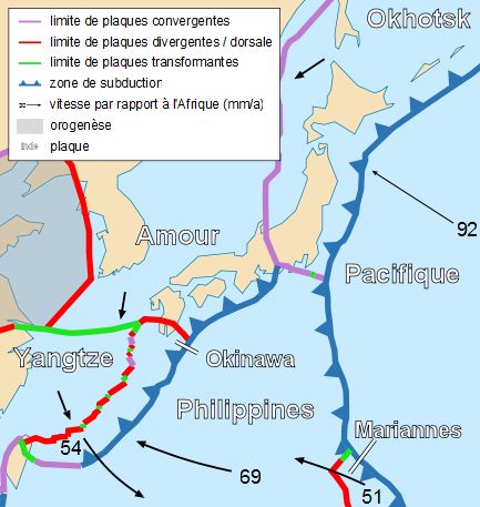 Tectonic map of Japan. | geology | Plate tectonics, Geology, Map