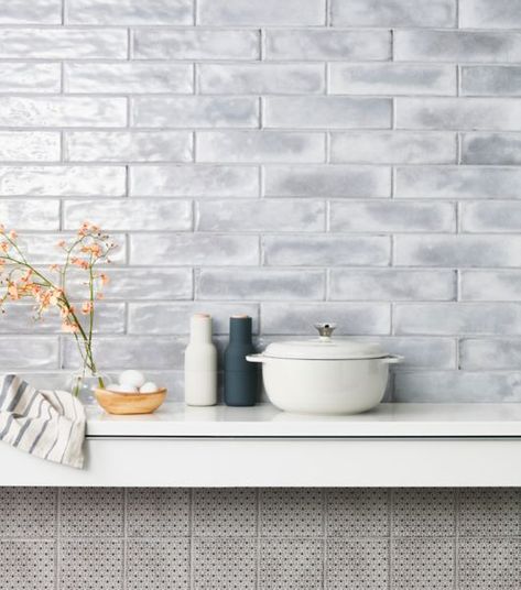 Grey glossy subway tile kitchen Backsplash 2023, Porcelain Vs Ceramic Tile, Grey Subway Tile Kitchen, Tile Home Depot, Gray Subway Tile Backsplash, Cape Kitchen, Gray Tile Backsplash, Subway Tile Design, Grey Wall Tiles