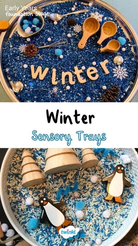 Winter sensory activities for children. Click on the pin for more winter sensory play. Special thanks to @_little.thinkers_ @creative_corner_at_no8 Winter Sensory Activities, Winter Sensory Play, Winter Tray, Sensory Activities For Toddlers, Winter Activities For Toddlers, Winter Sensory, Christmas Activities For Toddlers, Educational Activities For Preschoolers, January Activities