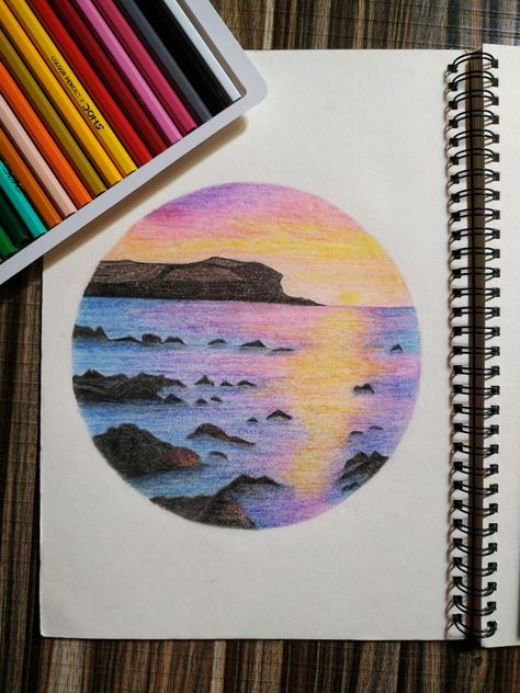 Scenery 🌅 #ColoredPencil #rg_s_art .... .... .... .... #rg_drawings #pencilcolor #sun #scenery #sky #sceneries #artistsoninstagram #paintingoftheday #drawingbook #drawingoftheday #sketchoftheday #lovedrawing #drawinglove #artistwork #artist #art #artwork #colorpencil #pencilcolors #colors #colorful #nature #naturelover #vibes #artisticvibes #lovetodraw #colorful #landscape Pencil Colours Art Drawings, Colour Pencil Art Landscapes, Sun Scenery, Scenery Drawing Pencil, Pencil Sketches Landscape, Reflection Drawing, Landscape Drawing Easy, Canvas Art Painting Abstract, Drawing Scenery