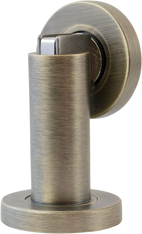 Stoppwerk Magnetic Door Stop - Antique-Look Stainless Steel Door Stopper incl. Fixing Material - Floor and Wall Mounting ø5cm H: 8.4cm : Amazon.co.uk: DIY & Tools Brown Doors, Victorian Door, Door Stoppers, Stainless Steel Door, Door Holders, Door Stops, Unique Bathroom, Steel Door, Stainless Steel Doors