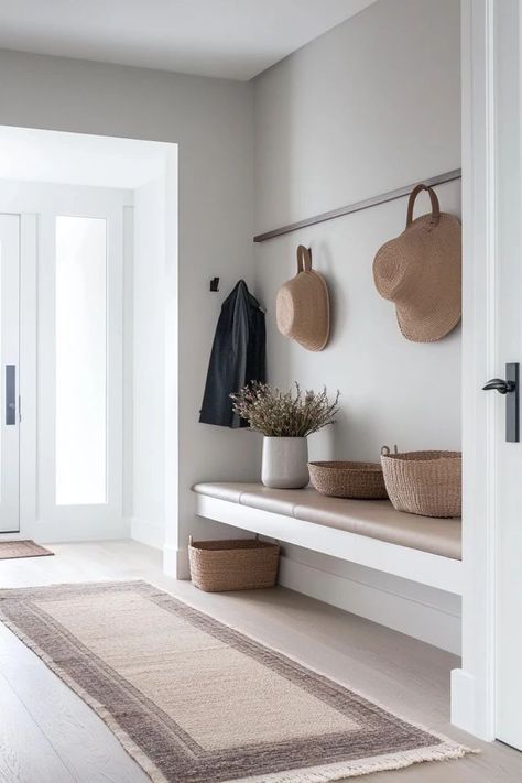 "Transform your entryway into a stylish and clutter-free space with Modern Minimalism! 🚪🖤 Ideal for adding a sophisticated and streamlined look to your home. 🌿✨ #ModernEntryway #MinimalistLiving #HomeInspiration" Minimal Hall, Modern Minimalist Home Decor, Minimalist Entryway, Modern Minimalist Home, Modern Entryway, Modern Minimalism, Minimalist Home Decor, Free Space, Minimalist Living