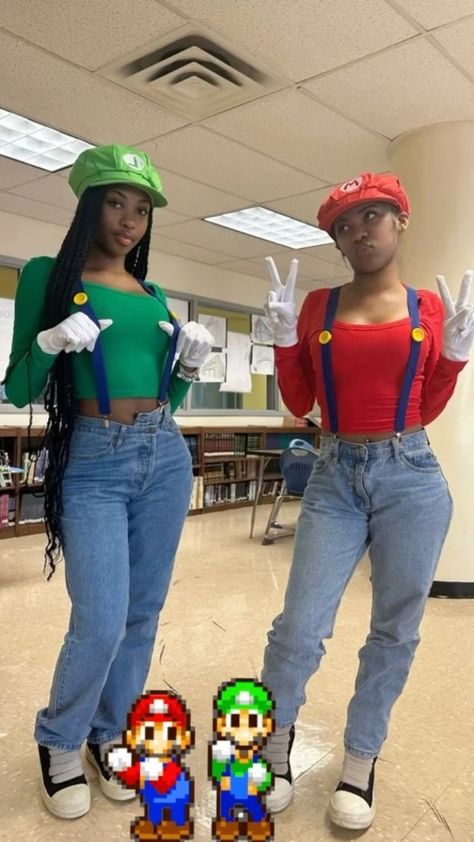 30+ Awesome TV and Movie Character Halloween Costumes Your Friends Will Love | HubPages Halloween Costumes Mario, Luigi Halloween Costume, Movie Character Halloween Costumes, Halloween Costumes Duo, Halloween Costumes Women Creative, Movie Character Halloween, Character Halloween Costumes, Cute Group Halloween Costumes, Classy Halloween Costumes