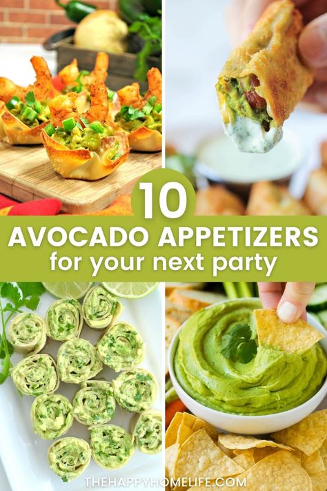 This list of avocado appetizer recipes will help you impress your family and friends next time you throw a party. These easy appetizers are also perfect to enjoy on game day! Appetizer With Avocado, Avocado Appetizers For Party, Guacamole Appetizer Ideas, Green Appetizers Appetizer Ideas, Avocado Appetizer Recipes, Avocado Tapas, Green Appetizers, Avocado Appetizers, Cookout Appetizers