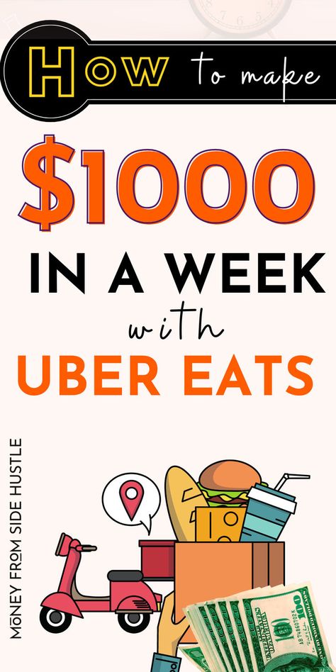 make $1000 with Uber Eats Make 1000 A Week, Earn Extra Money From Home, Make Side Money, Message Ideas, Business Budget, Writing Design, Uber Eats, Paid Surveys, Debt Management