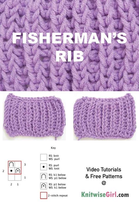 fisherman's rib Fisherman’s Rib Stitch, Fishermans Rib Knitting Pattern Free, Fisherman Rib Stitch, Half Fisherman Rib Knit, Fishermans Rib Knitting Pattern, Ribbed Sweater Pattern, Fisherman Rib Knit, Crocheting Techniques, Ideas For Sketching