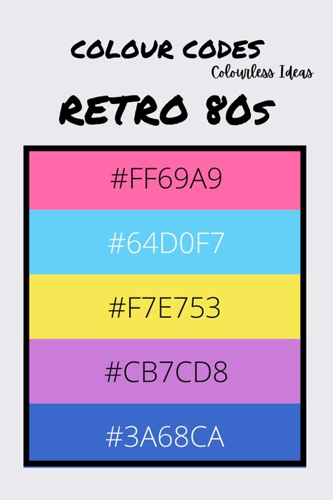 80s Colour Palette, Cmyk Color Palette, 80s Color Palette, Vintage Web Design, Fonts 2023, Vintage Colour Palette, Retro Color Palette, Color Design Inspiration, Hex Color Palette