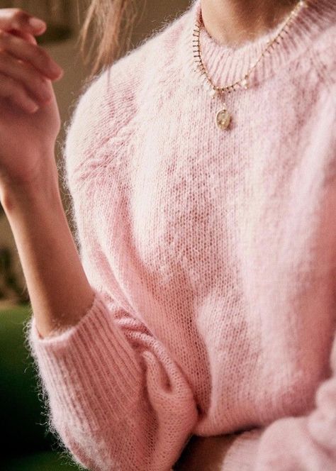 Pink Jumper Outfit, Mushroom Mountain, Style Roots, Jumper Outfit, Pink Jumper, Wool Jumper, Over The Knee Socks, Old Rose, Pastel Green