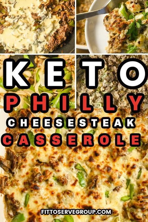 Easy Keto Philly Cheesesteak Casserole Keto Philly Cheesesteak Casserole, Philly Cheese Steak Casserole Recipe, Keto Philly Cheesesteak, Philly Cheesesteak Casserole, Cheesesteak Casserole, Steak Casserole, Philly Cheese Steak Casserole, Main Dish Casseroles, Keto Casserole