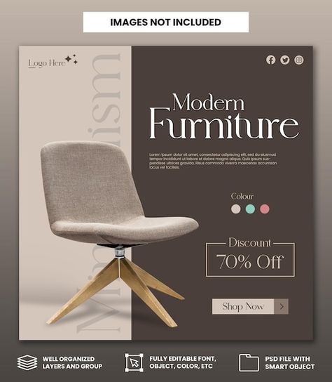 Minimalist modern furniture social media... | Premium Psd #Freepik #psd Modern Template Design, Minimalist Ads Graphic Design, Social Media Design For Furniture, Minimalist Product Poster, Poster Furniture Design, Furniture Sale Poster Design, Furniture Posts Instagram, Furniture Graphic Design Social Media, Social Media Furniture Post