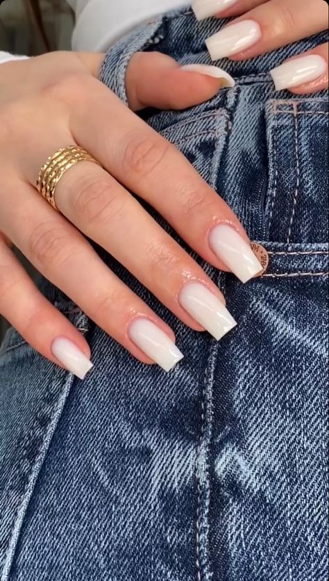 Natural Square Nails, Square Gel Nails, Nails Gel Nails, Milky Nails, Simple Gel Nails, Basic Nails, Blush Nails, Classy Acrylic Nails, Classic Nails