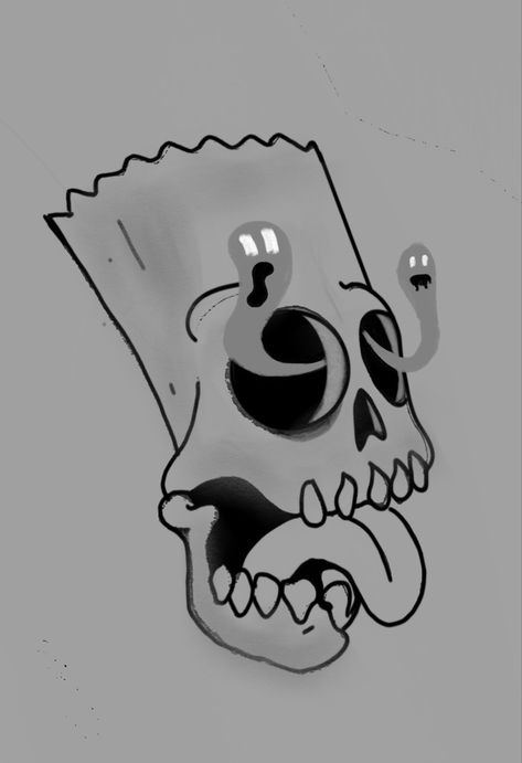 Bart Simpson Skeleton, Bart Simpson Wallpapers, Bart Simpson Drawing, Simpsons Tattoo, Latest Tattoo Design, Skeleton Face, Simpsons Drawings, Skateboard Art Design, Latest Tattoos