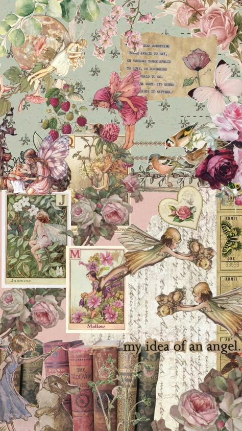 Fairy Phone Wallpaper, Cottagecore Scrapbook, Frühling Wallpaper, Pastel Cottagecore, Wallpaper Coquette, Cottagecore Wallpaper, Coquette Room Decor, Dollette Coquette, Fairy Wallpaper