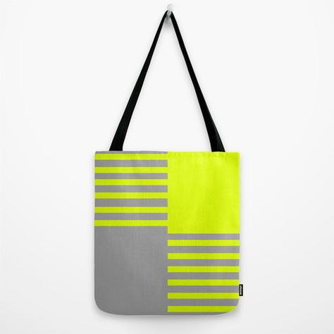 This lime green and gray stripes tote bag measures 16 X 16 inches and is created in the US using durable but lightweight, poly poplin fabric. The (source: https://www.etsy.com/listing/188526735/chartreuse-and-grey-color-block-tote?ga_order=most_relevant&ga_search_type=all&ga_view_type=gallery&ga_search_query=color%20block&ref=sr_gallery_5 ) Color Block Tote, Summer Handbags, Green And Gray, Colorful Bags, Gray Stripes, Style Summer, Poplin Fabric, Grey Color, Canvas Tote Bag