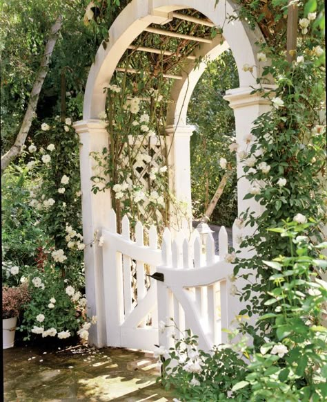 For a majestic garden gate, try a white barreled archway. Terrace Cover, Gate Design Ideas, Garden Archway, Garden Gate Design, Garden Vines, Shade Sails, Cottage Garden Design, Garden Arbor, Garden Entrance