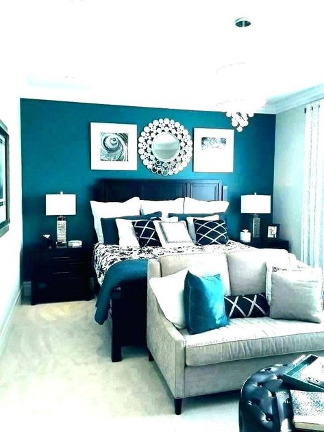 Teal Bedroom Ideas (20+ Bedroom Color Combination Trends In 2020) Grey And Turquoise Bedroom, Gray And Turquoise Bedroom, Dark Purple Bedroom Ideas, Teal And White Bedroom, Blue Themed Bedroom, Teal And Gray Bedroom, Boys Bedroom Colors, Turquoise Bedroom, Teal Bedroom Ideas