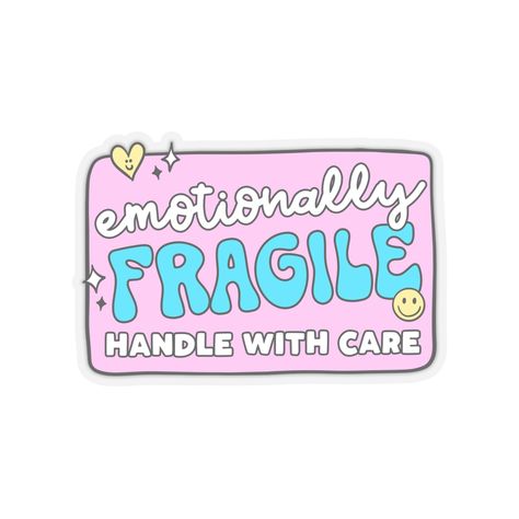 "Hello and welcome to Lilly & Isla, Mom & Pop Shop. The \"Emotionally Fragile Handle with Care\" sticker! Get ready to add a dash of cuteness and loads of fun to your life with this delightful design! Our stickers are like little rays of sunshine that bring smiles and joy wherever they go. And let me tell you, this sticker is all about the ultimate flexibility! Our unique kiss-cut design ensures that it's meticulously shaped, and guess what? We've kept the backing intact for a super-duper seamless peeling experience. No more sticky struggles - just pure sticker joy! Crafted with love from 100% vinyl and sprinkled with 3M adhesive, this sticker is tough and durable. It can handle all the emotions life throws your way! Plus, the captivating white background adds an elegant touch that's perfe Fragile Handle With Care Stickers, Graphic Designer Stickers, Fun Stickers Design, Cool Stickers Printable, Moodboard Stickers, Stickers Design Ideas, Handle With Care Sticker, Crafty Quotes, Self Care Stickers