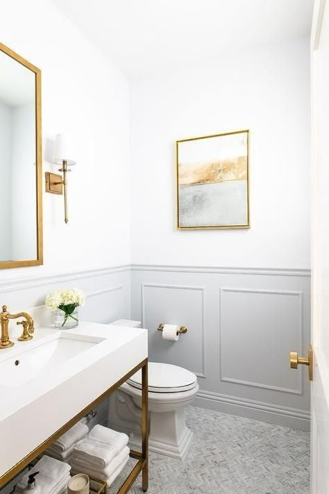 8 Budget-Friendly Powder Room Ideas Transitional Powder Room, Powder Room Remodel, Powder Bathroom, Zen Bathroom, Powder Room Decor, Powder Room Ideas, Powder Room Design, Bad Inspiration, Half Bathroom