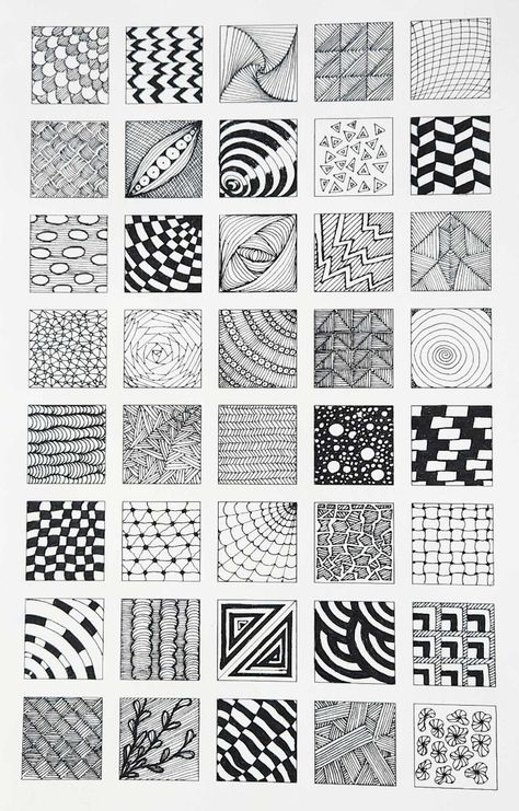 Pattern Collection Zentangle, Zen Doodle Patterns Easy, Ink Exercises, Zentangle Art Beginners, Easy Zentangle Patterns For Beginners, Zendoodle Patterns, Zentangles Patterns, Quilt Doodle, Zentangle Patterns For Beginners