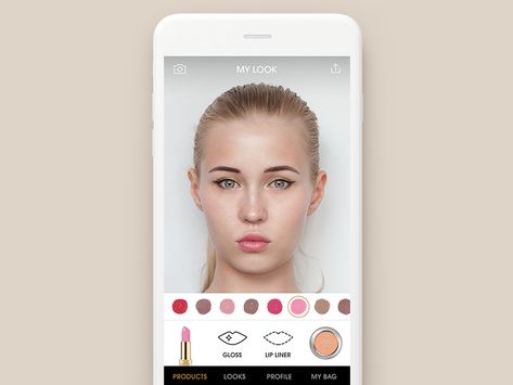 A Virtual Makeup App Concept by Clay Virtual Makeup, Makeup App, App Concept, Ios Ui, Cosmetics Products, Mobile Ui Design, Mobile Ui, Couples Costumes, Ui Ux Design