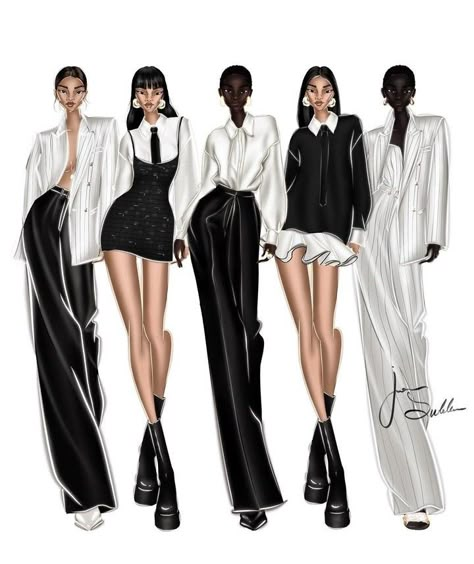 Fashion Designer Profile Picture, Croque Fashion, Stylised Croquis, Black Fashion Illustration, Fashion Illustration Portfolio, Fashion Illustration Poses, Fashion Model Sketch, Fashion Dream Job, Fashion Illustration Tutorial