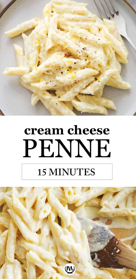 Easy, quick and inexpensive, this creamy penne pasta recipe makes a delicious meatless family meal ready in less than 15 minutes. #pastarecipes #easydinnerrecipes #quickandeasydinnerrecipes #quckdinnerideas Creamy Penne Pasta, Penne Pasta Recipe, Beef Noodle Stir Fry, Pasta Recipes For Kids, Beef Chow Mein, Meatless Pasta, Penne Recipes, Meals Without Meat, Penne Pasta Recipes