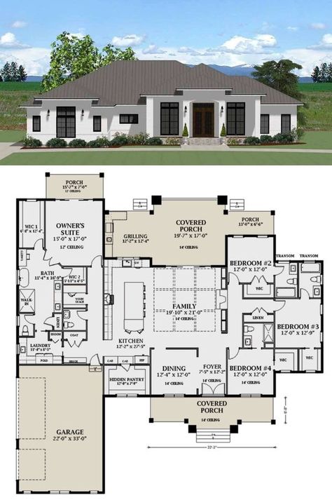 AMERICAN HOMES | 🚨🌹 Explore Dream Houses 🌹🚨 | Facebook Mini Mansion Floor Plans, Mansion Floor Plan, Family House Plans, Perfect House, Cottage Design, Farmhouse Plans, Family House, Dream Houses, No Place Like Home