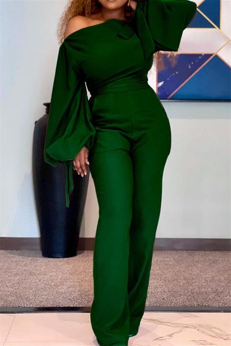 495dabfd0ca768a3c3abd672079f48b6desc43517646ri Looks Kate Middleton, Womens Jumpsuits Casual, Bandage Jumpsuits, Look Festival, Collar Jumpsuit, Jumpsuit Elegant, Green Jumpsuit, Plus Size Jumpsuit, Long Sleeve Jumpsuit