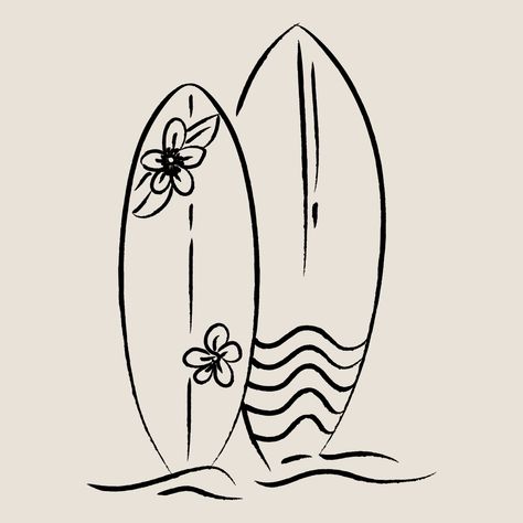 Surfboard Drawing, Surf Drawing, Ocean Drawing, Wave Drawing, Summer Drawings, Cute Henna, Beach Drawing, Easy Doodles Drawings, Doodle Art Designs