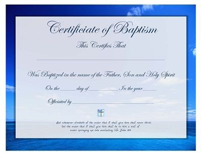 Baptism Certificate Template Download (6 | Certificate templates ...