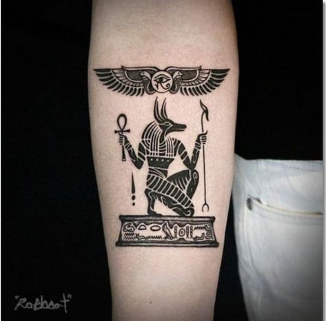 Egyptian Flash Tattoo, Egyptology Tattoo, Egyptian Shoulder Tattoo, Geometric Egyptian Tattoo, Small Anubis Tattoo, Egypt God Tattoo, Egypt Tattoo For Women, Thoth Egypt Tattoo, Anubis And Horus Tattoo