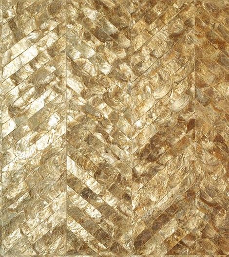 Maya Romanoff luxury wall coverings - Mother of Pearl Chevron Maya Romanoff, Chevron Tile, Gold Mosaic, Pearl Tile, Gold Inspiration, Gold Aesthetic, Ideas Casa, Romanoff, Story Instagram