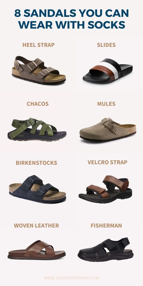 socks and sandals Man Sandals Leather Style, Type Of Shoes Men, Men Sandals Style, Sandals Outfit For Men, Men Outfits With Sandals, Socks With Sandals Men, Sandals With Socks Outfit Men, Sandal For Men Style, Men Footwear Sandals