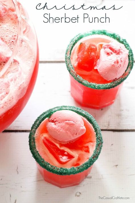 The Holidays aren’t complete without a punch recipe.  This Christmas Sherbet Punch is the ultimate punch recipe and is so decadent, it could even be dessert!  #punch #christmaspunch #partypunch #sherbetpunch Christmas Sherbet Punch, Nonalcoholic Drink, Party Punches, Sherbet Punch, Christmas Punch Recipes, Punch Drinks, Holiday Punch, Christmas Punch, Punch Recipe