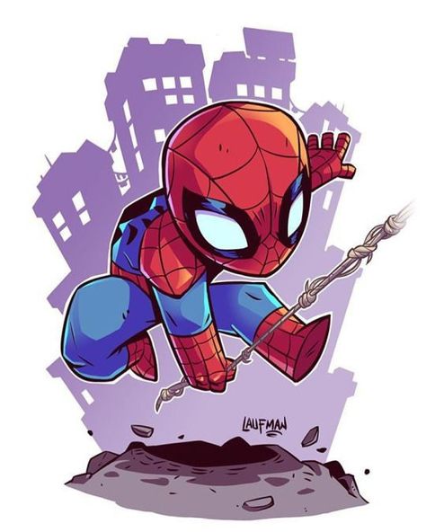 Cute Spiderman, Spiderman Collection, Derek Laufman, Spiderman Images, Chibi Marvel, Avengers Cartoon, Spiderman Cartoon, Marvel Cartoons, Background Style