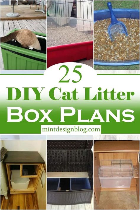 25 DIY Cat Litter Box Plans Dog Proof Litter Box, Cat Litter Box Diy, Cat Liter, Hiding Cat Litter Box, Diy Litter Box, Enclosed Litter Box, Hidden Litter Boxes, Diy Cat Litter, Litter Box Covers