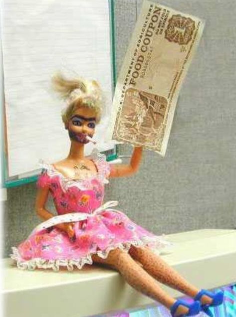 Food Stamp Barbie is listed (or ranked) 11 on the list 25 Hilarious Photos of Barbie Gone Wild Pictures Of Barbie Dolls, Barbie Funny, Real Barbie, Barbies Pics, Bad Barbie, Barbie Images, Barbie Costume, Hilarious Photos, White Trash