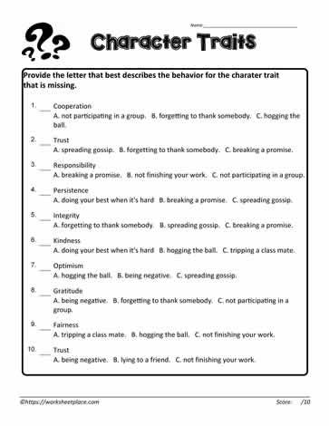 Character Trait Quiz Character Traits Worksheet, Character Traits Graphic Organizer, Esl Kindergarten, Character Traits List, Teaching Character Traits, Character Trait Worksheets, Education Worksheets, Character Worksheets, Main Idea Worksheet