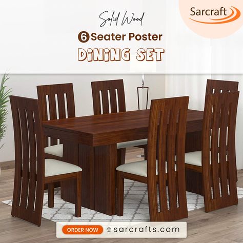 Choose From a Wide Range of Wooden Dining Table 6 Seater Set Online at Affordable Price on Sarcraft Furniture. #diningtable #diningtables #diningtabledecor #diningtableset #diningtablestyling #diningtableandchairs #diningtabledecoration #diningsets #sarcraftfurniture Wooden Dinner Table, Latest Dining Table Designs, Latest Dining Table, Buy Dining Table, Wooden Dining Table Designs, Wooden Dining Table Set, 4 Seater Dining Table, Dining Table Design Modern, Chair Design Wooden