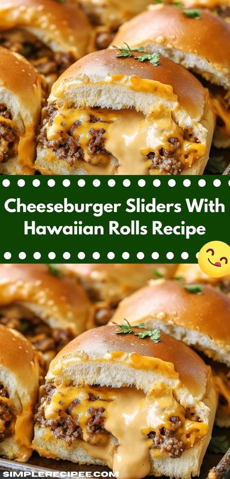 Enjoy the tasty combination of juicy cheeseburgers and soft Hawaiian rolls in these sliders. Perfectly sized for snacking, they’re a crowd-pleaser that everyone will love at your next event. Sliders Recipes Hawaiian Rolls Easy, Dinner Ideas For Parties, Dinner Ideas Fun, Quick Dinner Ideas For Two, Sliders With Hawaiian Rolls, Easy Cheeseburger Sliders, Hawaiian Rolls Recipe, Family Dinner Ideas Healthy, Fresh Dinner Ideas