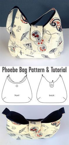 Phoebe Bag Pattern and Tutorial Hobo Purse Patterns Free, Hand Sewn Purses Free Pattern, Hobo Purse Patterns Free Diy Bags, Phoebe Bag Free Pattern, Small Shoulder Bag Pattern, Simple Bag Sewing Pattern Free, Purses To Sew Free Pattern, Free Handbag Sewing Patterns, Diy Hobo Bag Pattern Free