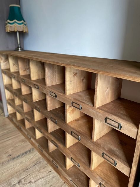 Rustic Reclaimed Wooden Pigeon Hole Shoe Storage Unit Rack Shelves - Etsy UK Unconventional Shoe Storage, Shoes Wardrobe Storage Ideas, Redone Furniture, Rustic Shoe Rack, Pallet Shoe Rack, Pigeon Hole, Shoe Storage Unit, Hallway Shoe Storage, Play Cafe