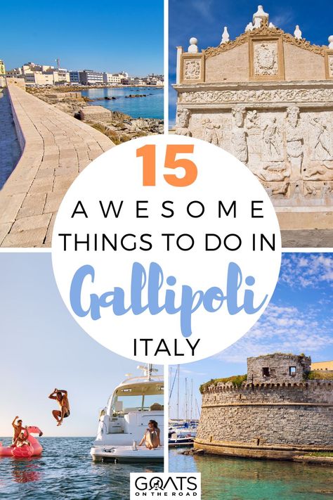 15 Awesome Things To Do in Gallipoli, Italy Gallipoli Italy, Travel Thoughts, Long Term Travel, Explore Italy, Breathtaking Beauty, Authentic Italian, And So The Adventure Begins, Awesome Things, Boat Tours