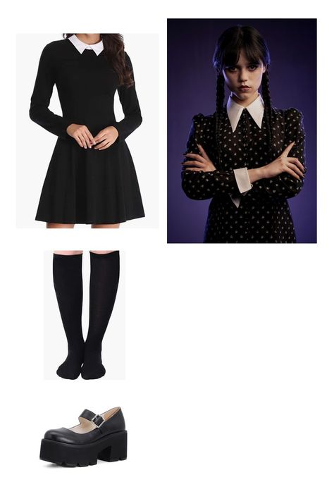 Adams Family Costume, Wednesday Addams Halloween, Wednesday Addams Outfit, Wednesday Addams Cosplay, Wednesday Costume, Wednesday Addams Dress, Wednesday Outfit, Wednesday Addams Costume, Wednesday Dress