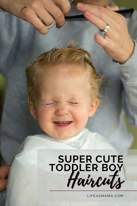 Boys usually have short hair, which may think you are limited on how to cut and style it. Life as Mama has found some pretty cute boy cuts that will leave you with plenty of ways to style your little man! Tap the photo again to learn more! #lifeasmama #boyhaircut #boyhairstyles #cutandstyle #toddlerboy Long Hair Cuts For Toddler Boys, Babies First Haircut Boy, How To Style Toddler Boy Hair, Toddler Boy Crew Cut, First Boy Haircut Baby, Haircut For 1 Year Baby Boy, Toddler Boy Shaggy Haircut, Haircut For One Year Old Boy, Toddler Boy Scissor Haircut