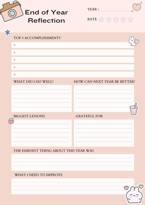 End Of Year Reflection journal . What is your biggest achievment this year ? #endoftheyear #reflection #endofyearreview #2024 #journal #planner #reviewplanner #journal #yearlyreview End Of Year Journal Pages, 2024 Reflection Template, End Of Year Reflection And Goal Setting, Yearly Reflection Template, Yearly Recap Journal, Last Year Reflection, 2025 Journal Template, Year End Review Bullet Journal, Bujo End Of Year Review