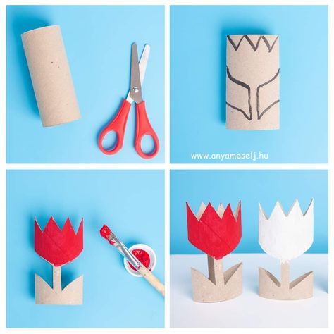 Toilet Paper Roll Flowers, Paper Roll Flowers, Flowers Crafts For Kids, Toilet Paper Crafts, Quick And Easy Crafts, Church Decorations, Toilet Paper Roll Crafts, Paper Roll Crafts, Paper Crafts For Kids