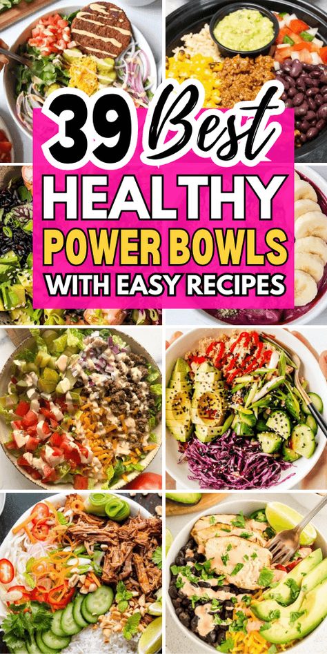 Bowls For Dinner Healthy Recipes, Healthy Food Bowls Dinners, Power Bowls Meal Prep, Lunch Bowls For Work, Healthy Bowls Dinner, Protein Power Bowls, Bowls Recipe Healthy, Protein Power Bowl, Lunch Bowl Ideas