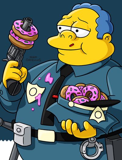 Chief Wiggum. Simpsons Poster, Chief Wiggum, Movies Cartoon, Wall Art Gift, The Simpsons, Bart Simpson, Art Gift, Digital Artwork, Fine Art Paper